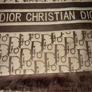 Dior Brown and Beige Monogram Scarf/ wrap